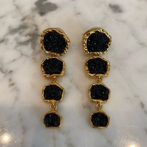 BaubleBar black druzy earrings